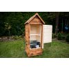 Záhradná Drevená elektrická udiareň 220L s okienkom,impregnovaná, opaľovaná bez osvetlenia