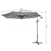 Záhradný Slnečník EXCLUSIVE GARDEN Šedý 350cm + LED OSVETLENIE