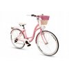 Retro Bicykel 28" Goetze MOOD 7 Prevodový Ružový-biele kolesá+košík