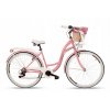 Retro Bicykel 28" Goetze MOOD 7 Prevodový Ružový-biele kolesá+košík