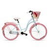 Retro Bicykel Goetze COLOURS 26" / 28" 3 Prevody Modro-ružový+Košík