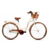 Retro Bicykel GOETZE COLOURS LTD 28" 3 Prevodový Krémový-hnedé kolesá+košík