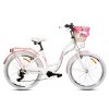 Retro Bicykel GOETZE HLINIKOVÝ 26" 7 Prevodový Bielo-Ružový+košík