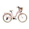 Retro mestský bicykel 28" Goetze MOOD 6 Prevodový Ružový matný+košík