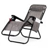 Záhradné skladacie lehátko ZERO+držiak na nápoj+vrecko šedé