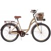 Dámsky Retro Bicykel CITY 26" 3 Prevodový Kremový Doplnky + Košík Grátis