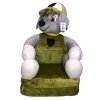 Detské plyšové rozkladacie kresielko LABKA ROCKY zelený