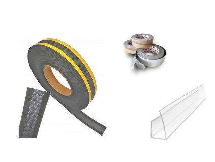 Paropropustná páska + izolační páska + ukončovací pásky + šňůrky