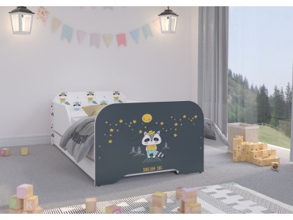 Postel MIKI 140x70 jezevec + šuplík+matrace+rošt