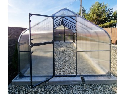 skleník ptf antracit 3x6m polykarbonát