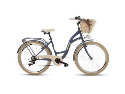 Retro Kolo 26" Goetze MOOD 7 Převodový granatová+košík