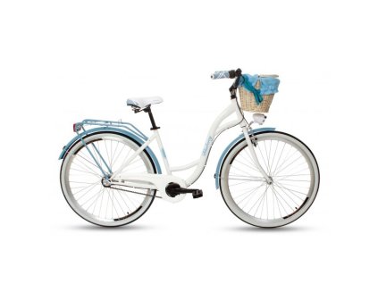 Retro Kolo GOETZE BLUEBERRY 28" 3 Převodový Bílo/Modrý+košík grátis