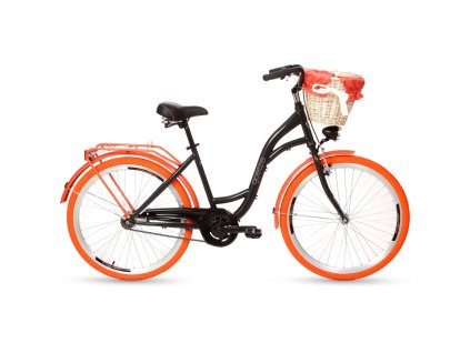 Retro Kolo Goetze COLOURS 26" / 28" 3 Převody Černý+Košík