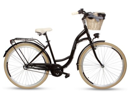 Retro Kolo GOETZE COLOURS 28" 3 Převodový černý+ košík