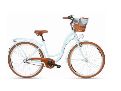 Retro Kolo Goetze COLOURS 28" 3 Převodový Modrý hnědá kola+košík