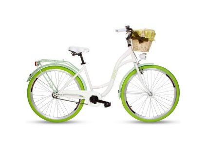 Retro Kolo GOETZE COLOURS LTD 26"/28" 3 Převodový Zelený +košík