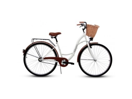 Retro Kolo GOETZE ECO 26"/ 28" 1 Převodový Bílý + Košík
