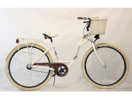 Dámský Městský Retro Kolo 28" Jednopřevodový Kremový