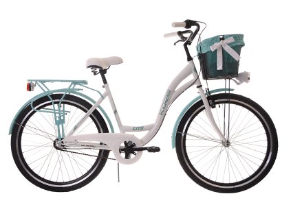 Dámské Retro Kolo CITY 26" 3 Převodový bílo/modrý Doplňky + Košík Grátis