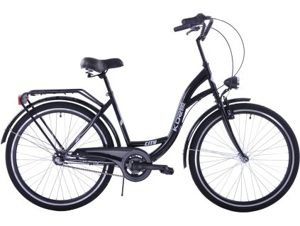 Dámské Retro Kolo KOZBIKE CITY 26" 3 převodový černý+ Košík