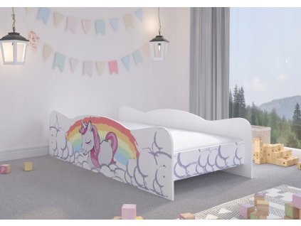 Dětská postel UNICORN 140x70 + matrace+rošt