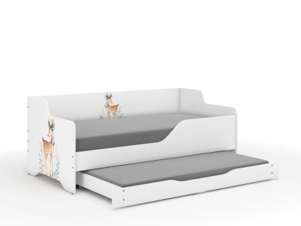 Dětská postel LILU 4 srneček+přistýlka+matrace+rošt