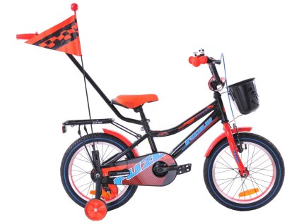 Dětské kolo 16" Fuzlu Thor černo/červeno/modrý lesklý