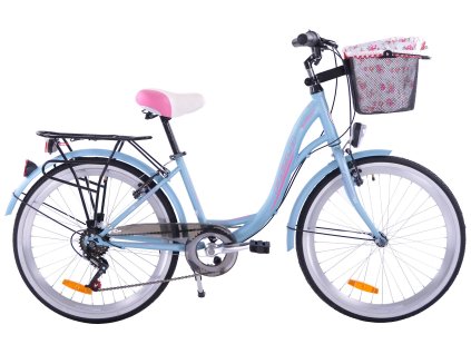 Dětské Retro Kolo 24" FUZLU MONTANA 6 Převodový Tyrkysový