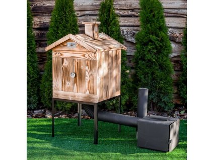 Dřevěná Udírna do Zahrady Malá 50x50x90cm Opalovaná U10
