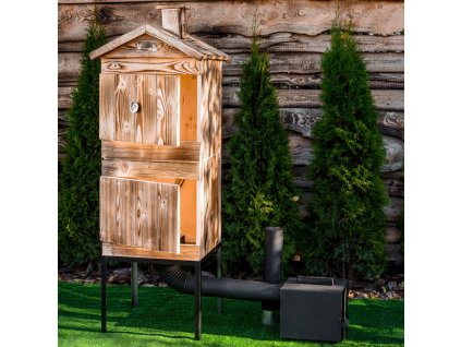 Dřevěná Udírna do Zahrady Velká 50x50x120cm Opalovaná U4