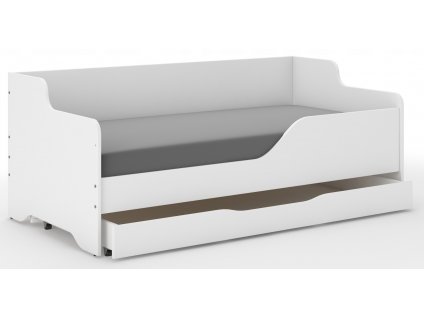 Postel LILA 160x80 bílá pravá + matrace + zásuvka