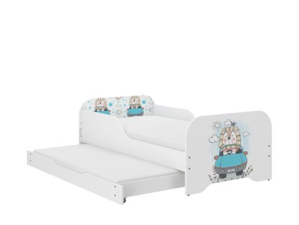 Postel MIKI 2 lví král + šuplík + matrace + přistýlka + rošt