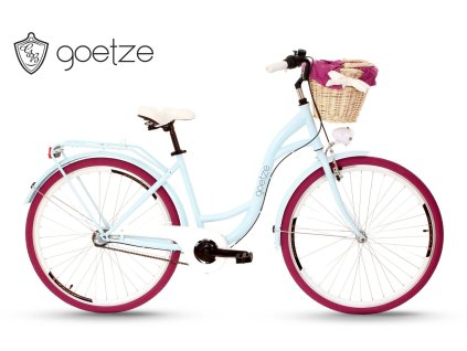 Retro Kolo GOETZE COLOURS 28" 3 Převodový modro-fialový+Košík