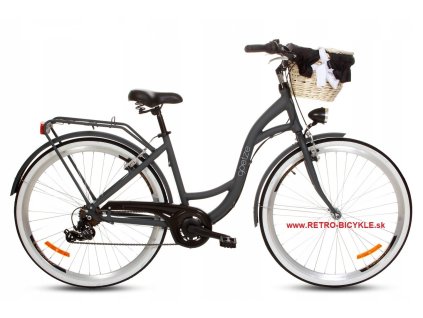 Retro Kolo GOETZE HLINIKOVÝ 28" 7 Převodový Grafitový+košík
