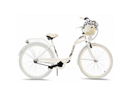 Retro Dámské Kolo LAVIDA BÍLÝ 28"+ KOŠÍK