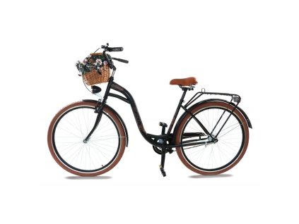 Retro Dámské Kolo LAVIDA Černý 28" + košík
