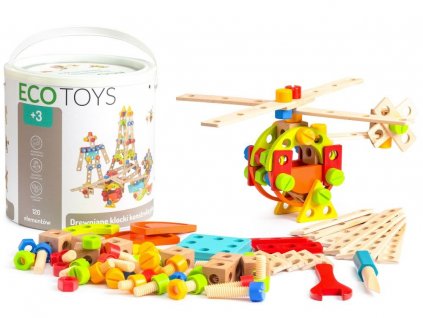 Sada dřevěných stavebních kostek od Ecotoys