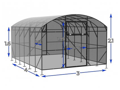 polykarbonátový skleník nowa tera lexan pozinkovaná konstrukce rostoucí