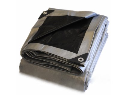 Euro KRYCÍ PLACHTA 8x12m STŘÍBRNO - ČERNÁ (260g/m²)