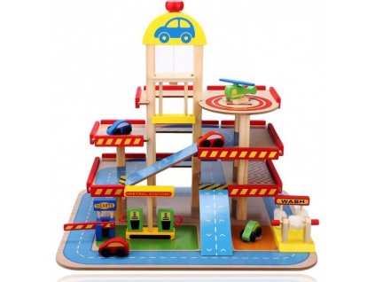 woode toys parkovací garáž barevná