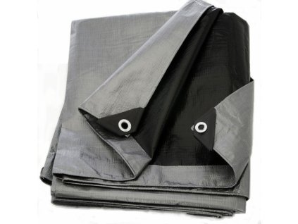 Euro KRYCÍ PLACHTA 3x7m STŘÍBRNO - ČERNÁ (260g/m²)