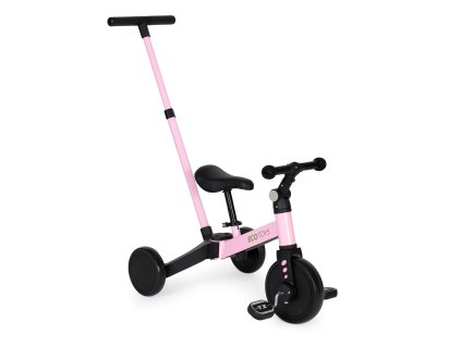 Tříkolka běží na kole s tlačnou rukojetí 2 v 1