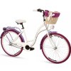 Retro Kolo GOETZE COLOURS 26" 3 Převodový bílo-fialový bordo kola+košík