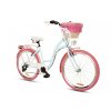 Retro Kolo GOETZE HLINIKOVÝ 26" 6 Převodový světle modrý/ růžový+košík