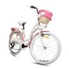 Retro Kolo GOETZE HLINIKOVÝ 26" 7 Převodový Bílo-Růžový+košík