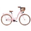 Retro jízdní kolo Goetze STYLE 28″ 1 převod růžovo-hnědá + košík