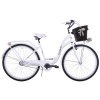 Dámské retro jízdní kolo KOZBIKE CITY 26" 3 převody bílé + košík