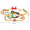 Dřevěná železnice, velké železniční tratě, bateriový vláček 90 prvků Ecotoys