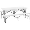 KEMPINGOVÝ/Cateringový SET STŮL + 2 LAVIČKY 180cm