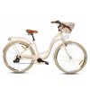 Retro Kolo GOETZE HLINIKOVÝ 28" 7 Převodový smetanový+košík